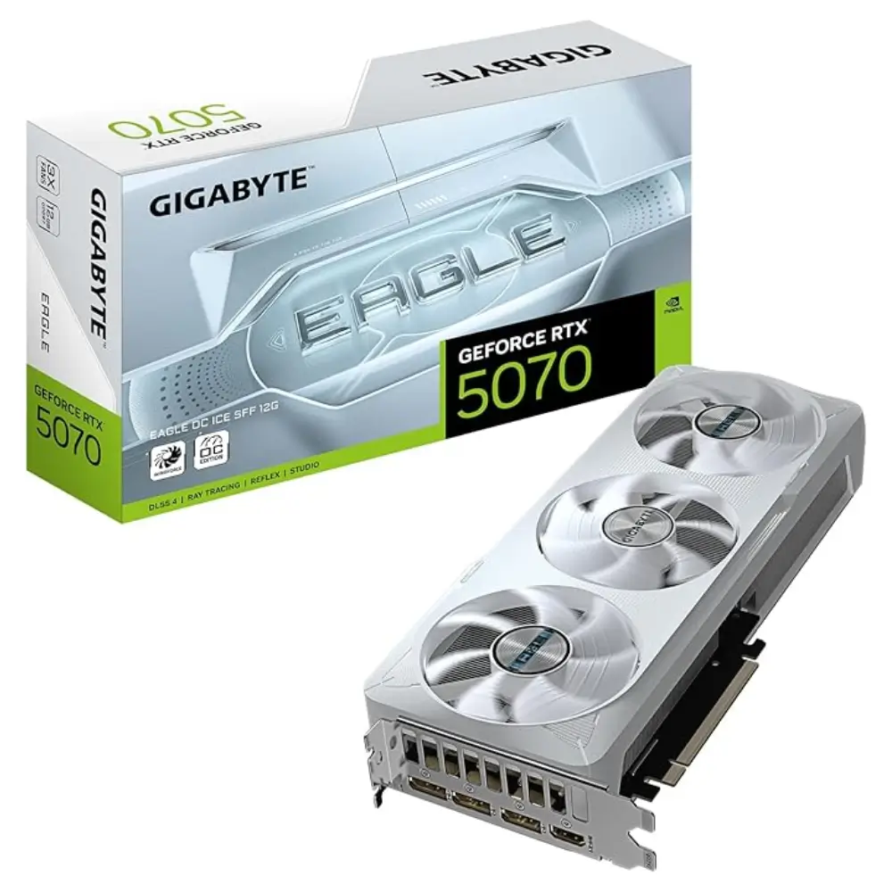Placa de Vídeo Gigabyte GeForce RTX 5070 Eagle Ice SFF 12GB GDDR7 – Potência, Estilo e Inovação