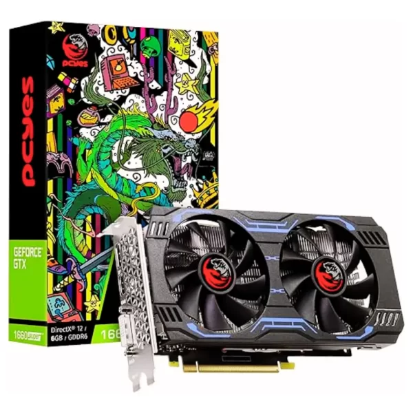 Placa de Vídeo NVIDIA GeForce GTX 1660 SUPER GDDR6 6GB 192 Bits Dual-Fan Graffiti Series – PCYES