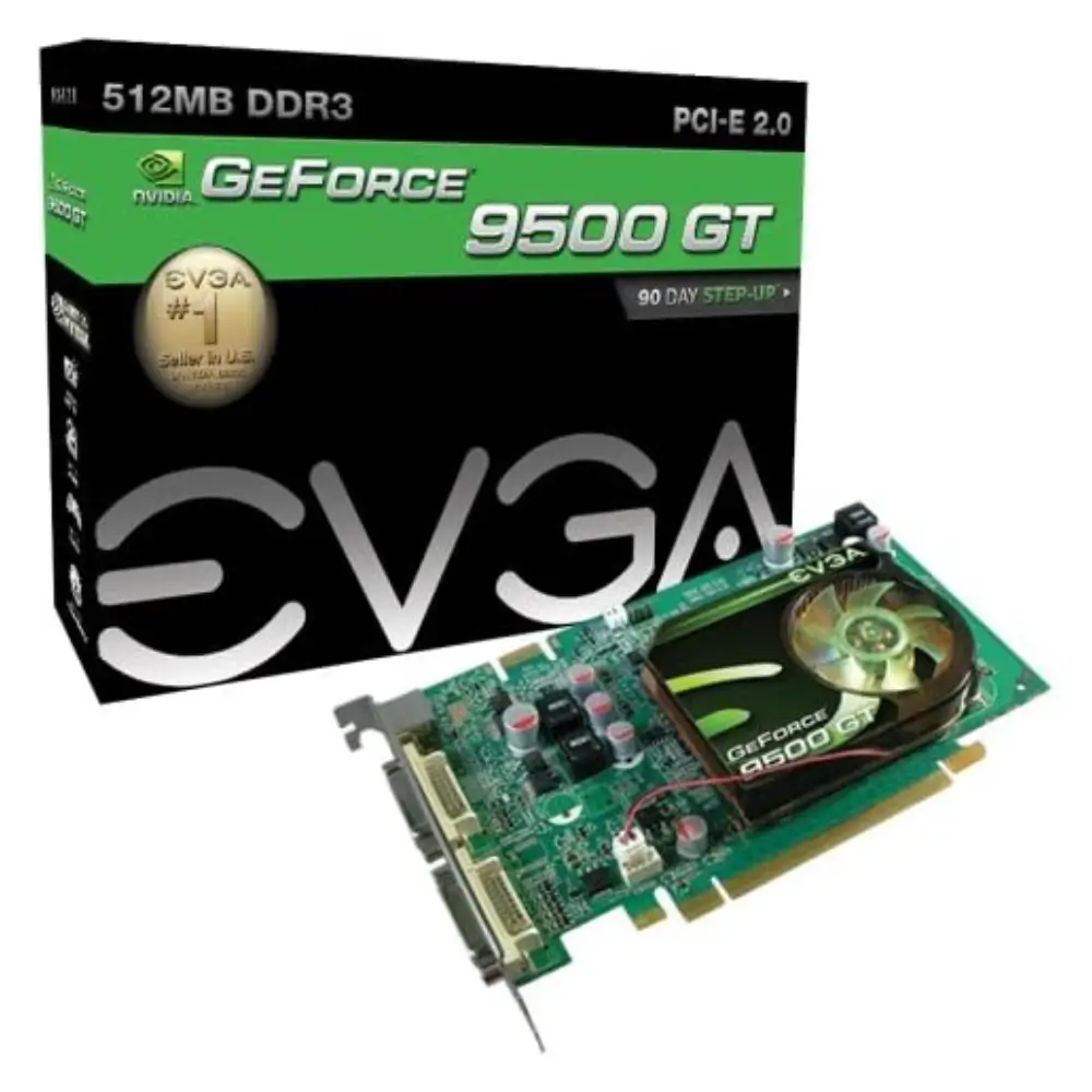 EVGA, Placa de vídeo, GeForce 9500 GT, NVIDIA, PCI Express 2.0, DirectX 10, OpenGL 2.1, Computador, GPU, Upgrade de PC, Hardware, Gamer, Jogos, Edição de vídeo, Memória GDDR3, Clock 550 MHz, PC Gamer, Desempenho gráfico, Placa de vídeo usada, Componentes de PC, Revitalização de PC