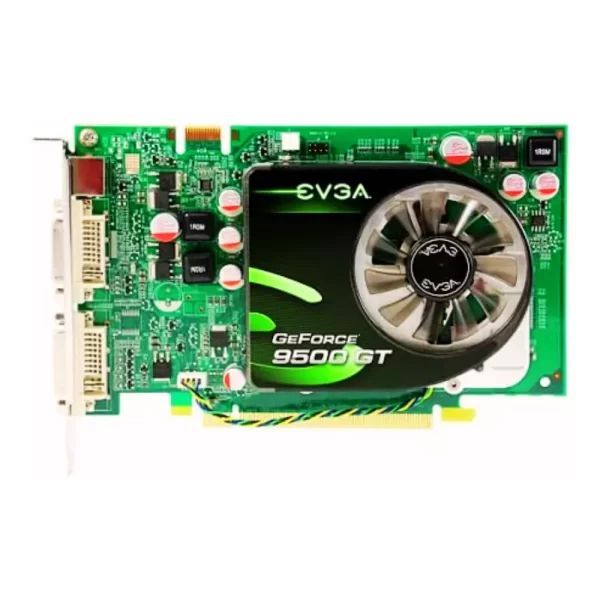 EVGA, Placa de vídeo, GeForce 9500 GT, NVIDIA, PCI Express 2.0, DirectX 10, OpenGL 2.1, Computador, GPU, Upgrade de PC, Hardware, Gamer, Jogos, Edição de vídeo, Memória GDDR3, Clock 550 MHz, PC Gamer, Desempenho gráfico, Placa de vídeo usada, Componentes de PC, Revitalização de PC