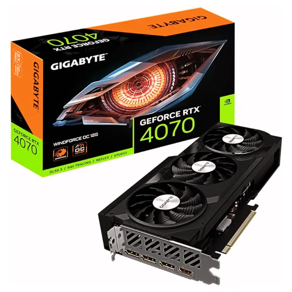 Placa de Vídeo GIGABYTE GeForce RTX 4070 WINDFORCE OC 12GB GDDR6X