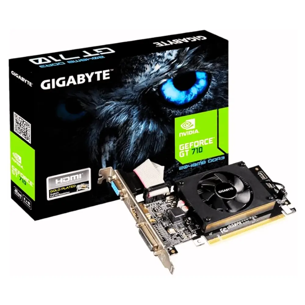 Placa de Vídeo GIGABYTE GT 710 2GB DDR3 PCI-E - Solução Econômica