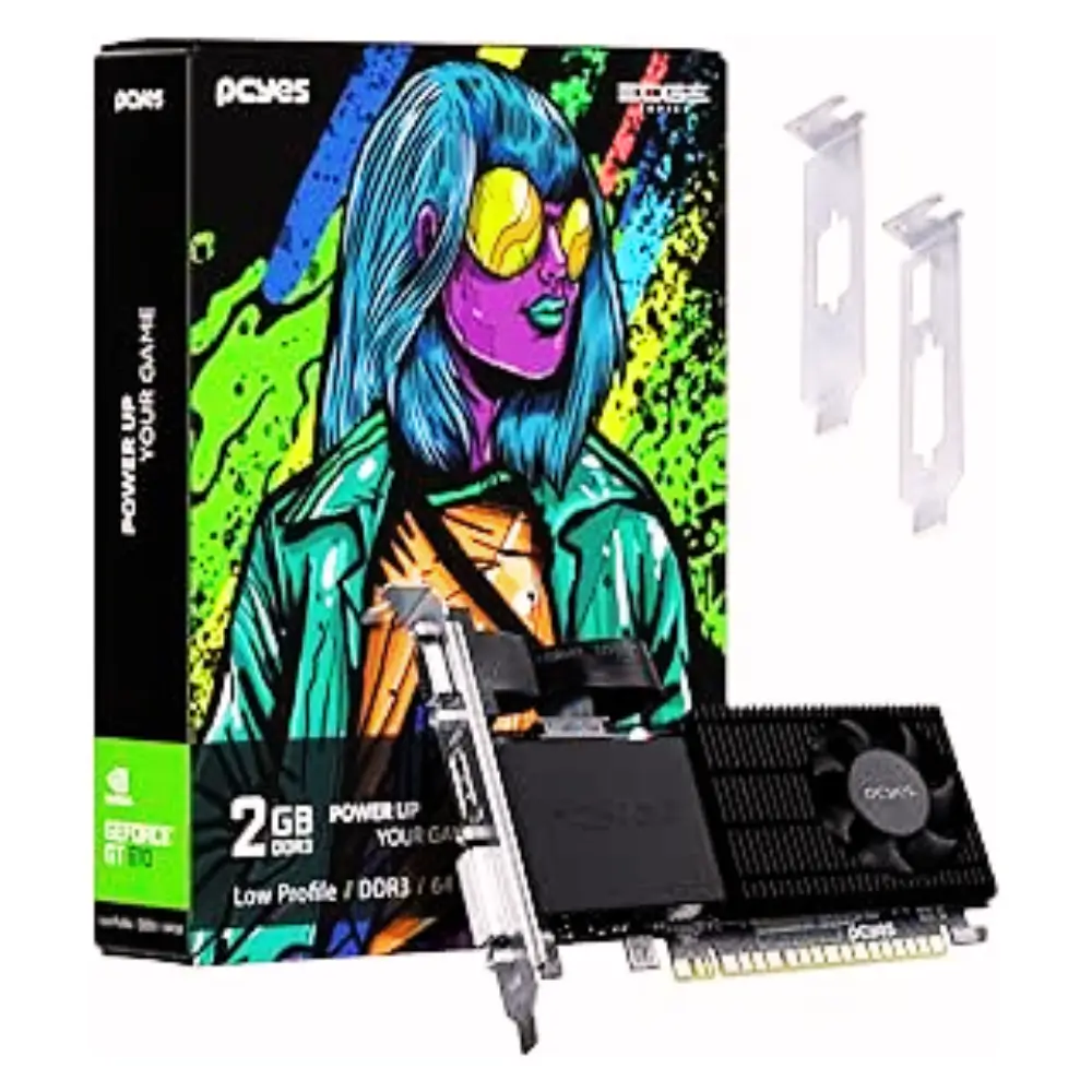 Placa de Vídeo GPU NVIDIA GeForce GT 610 2GB DDR3 64 Bit Projeto Edge Low Profile Single Fan