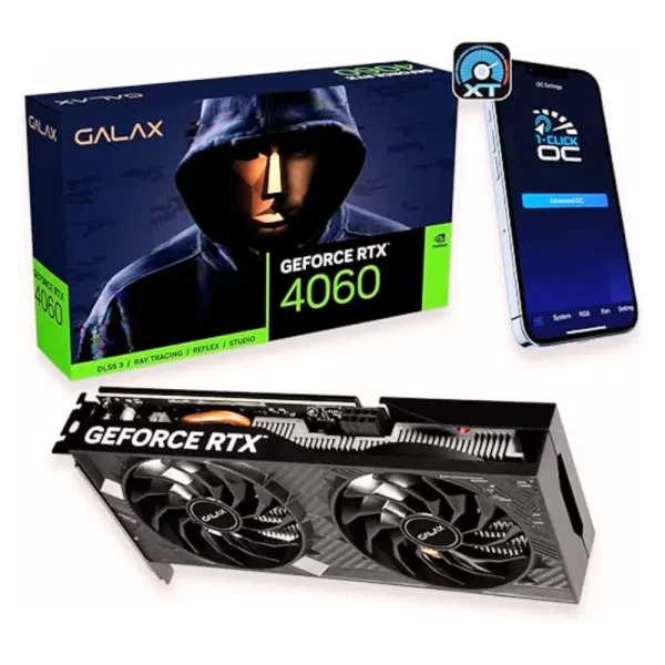 Placa de Vídeo GALAX RTX 4060 1-CLICK OC 2X V2, 8GB