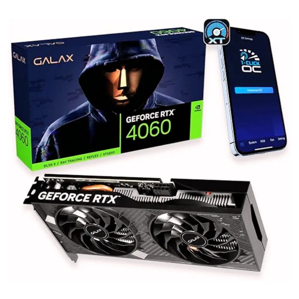 Placa de Vídeo GALAX RTX 4060 1-CLICK OC 2X V2, 8GB