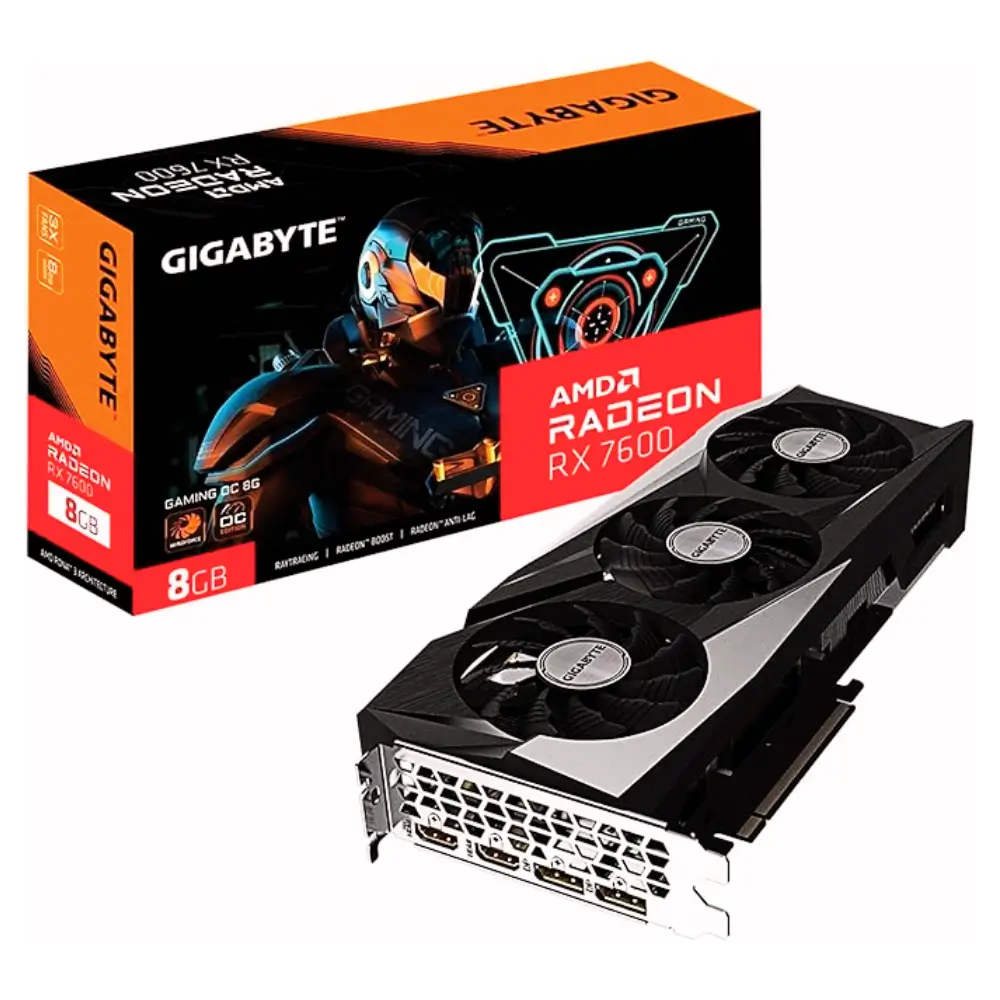 GPU GIGABYTE AMD Radeon RX 7600 Gaming OC 8GB 128Bits GDDR6
